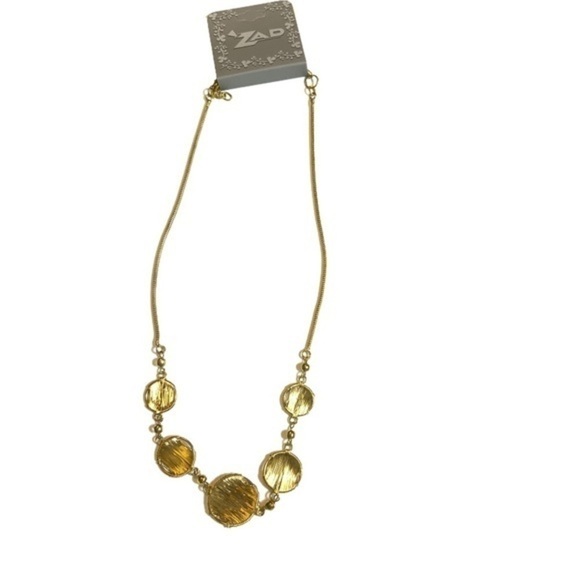 ZAD wire wrap textured necklace gold tone - Picture 2 of 2